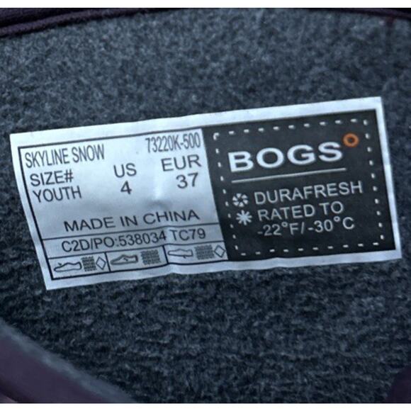 Bogs Girls' 4 Boot Skyline Snowcata Winter Round Toe Insulated Waterproof Snow - Picture 7 of 8